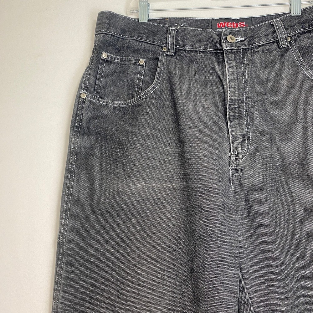 Webs Original Gray Jeans Mens sz 40x30  Black Denim Carpenter Pants - Picture 5 of 13